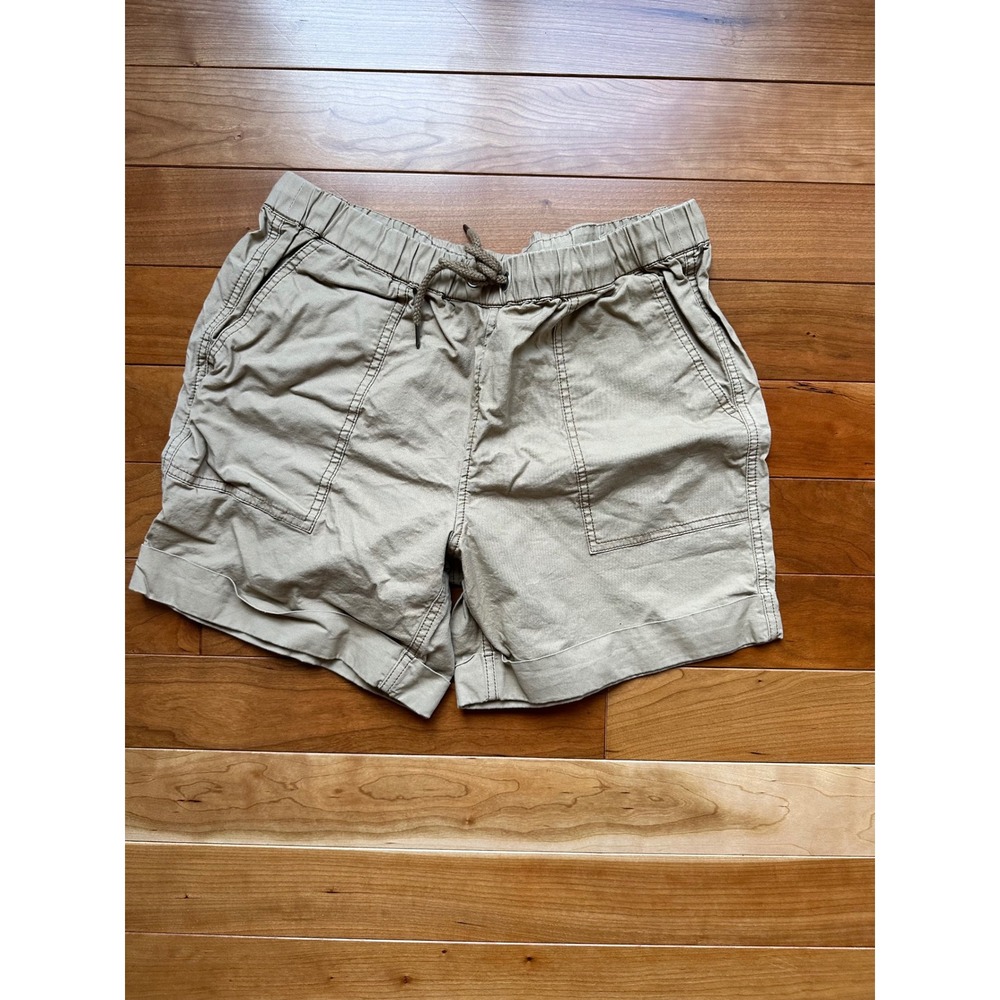 LL Bean Signature‎ Utility Shorts Khaki Tan Elastic Waist Drawstring Pockets